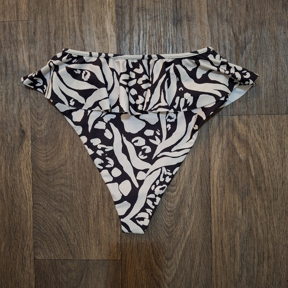 New BEACH RIOT Daisy Bikini Bottom Black & Cream Animal Print Swim. - Picture 15 of 16